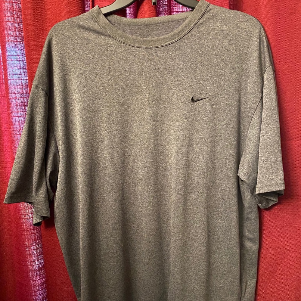 Nike-Grey Polyester Dri-Fit